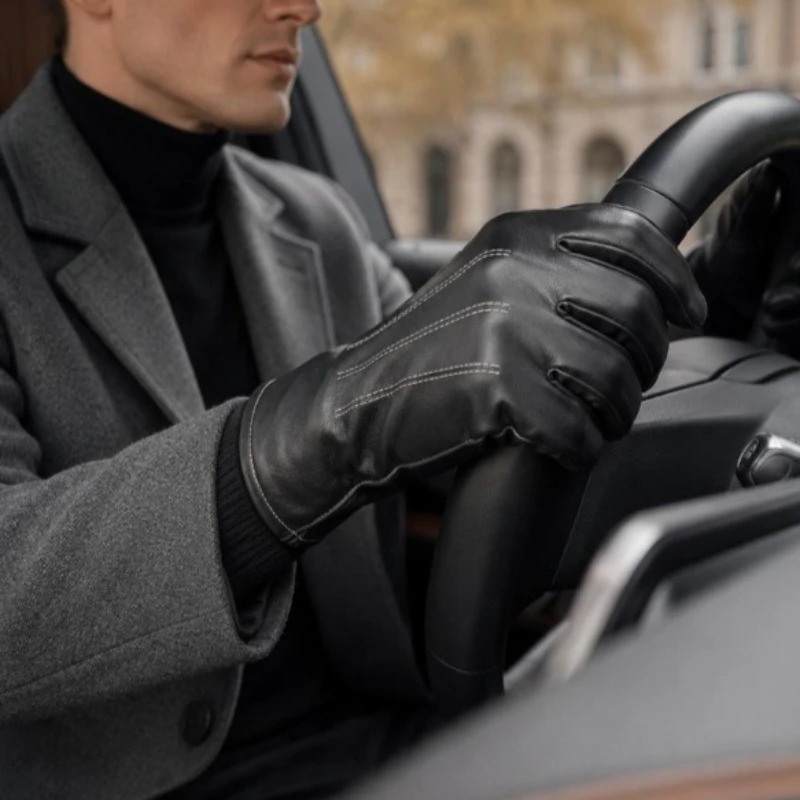 1/2Pairs Winter Faux Leather G - Leather Driving Glove 评论和价格