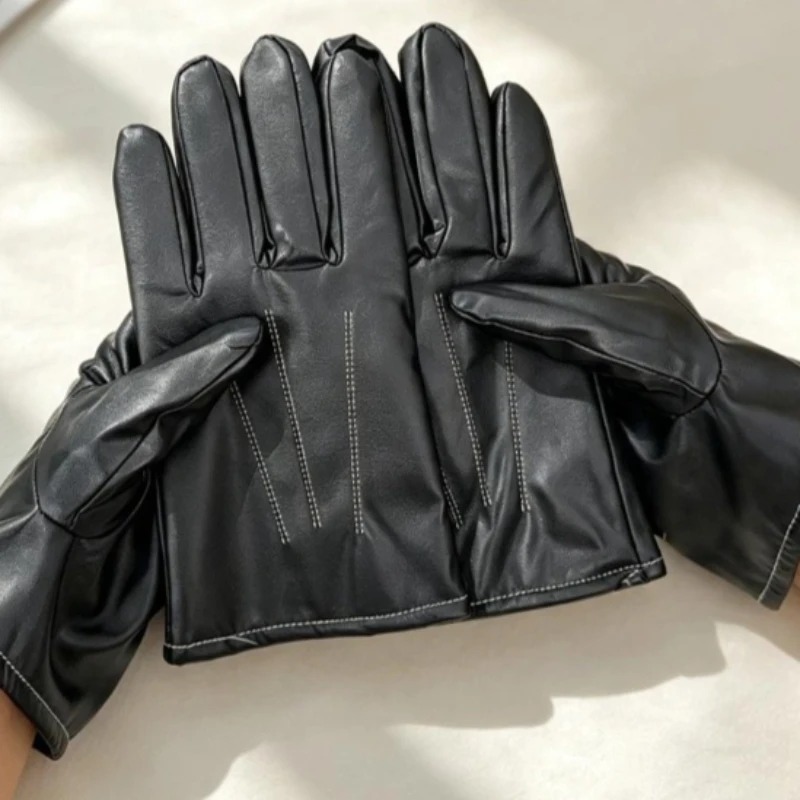 1/2Pairs Winter Faux Leather G - Leather Driving Glove 评论和价格