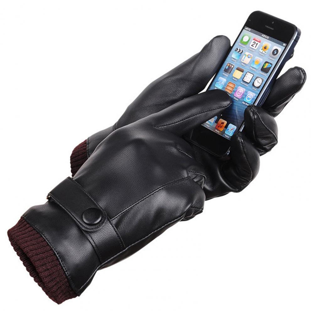 Faux Leather Full Finger Touch - Winter Glove Insulated 评论和价格