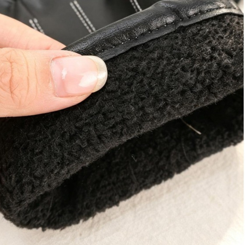 Thermal PU Leather Gloves Unis - Leather Driving Glove 评论和价格